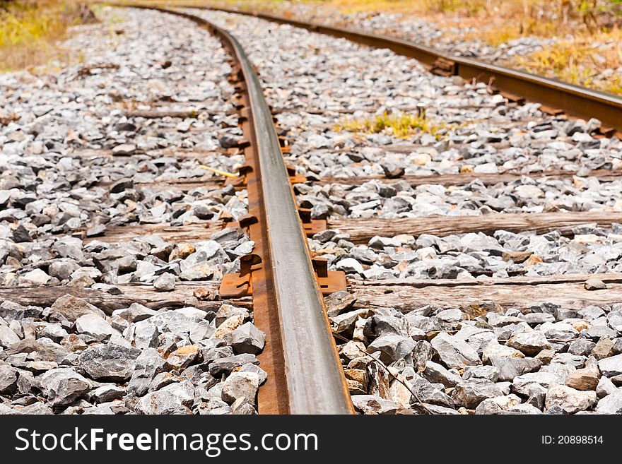 Rails made â€‹â€‹of steel for railway wheels