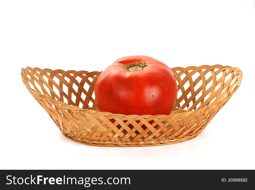 Fresh tomatoes on white background