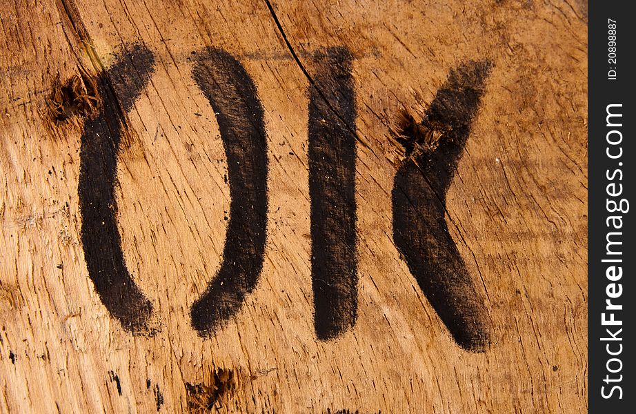 Text Ok On Wood