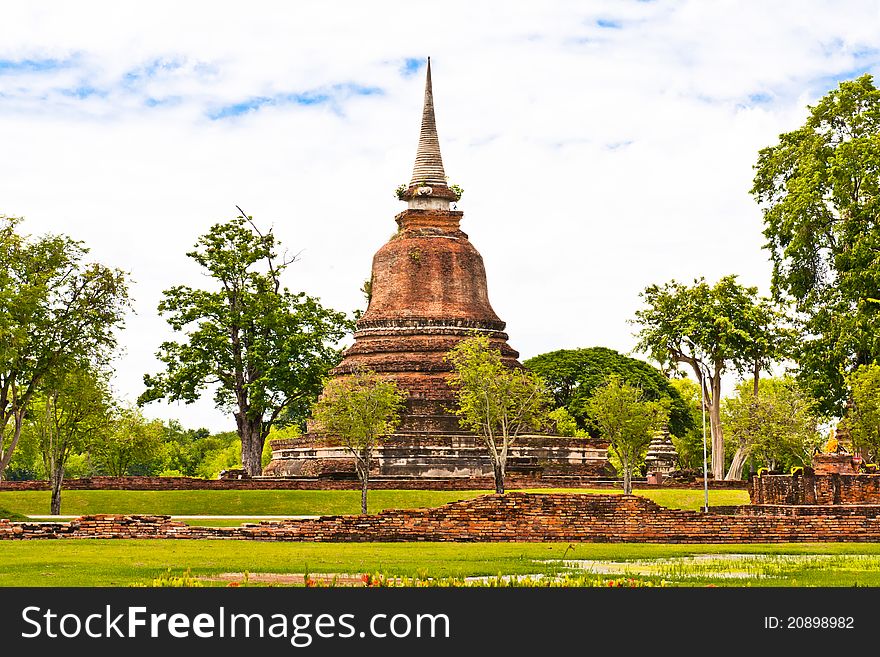 The ancient Sukhothai Historical Park in Thailand