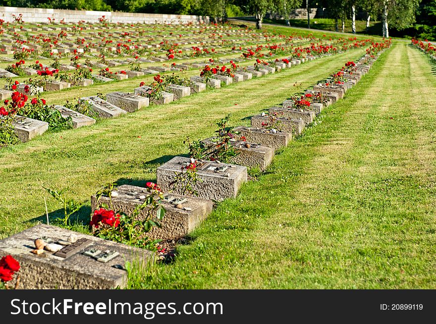 View of cemetery in Terezin, Czech Republic.