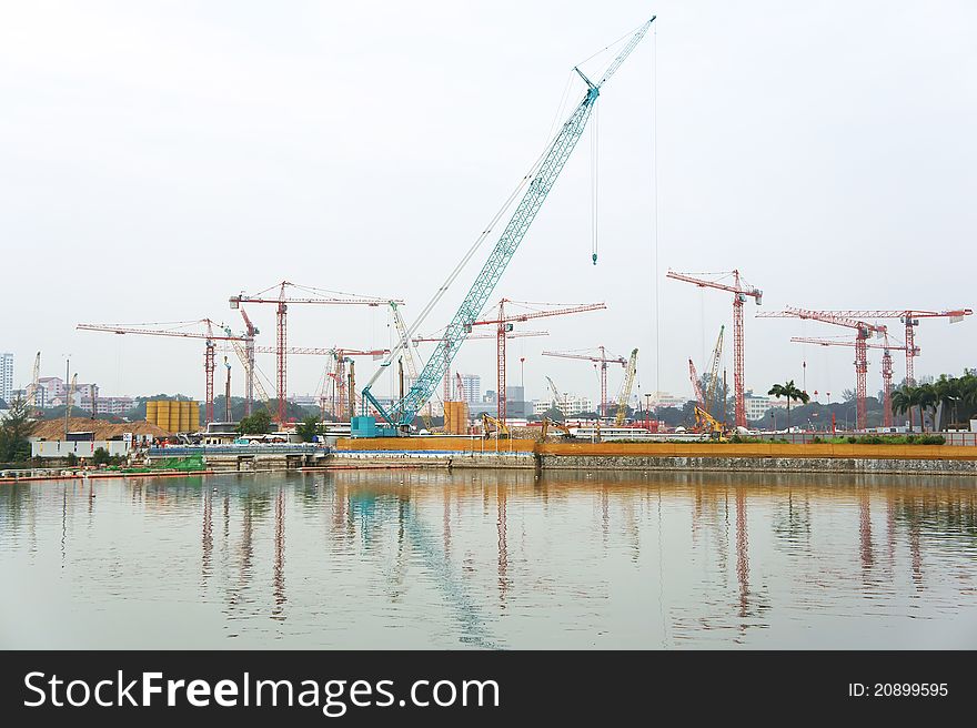 A Construction Site beside the river bank