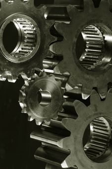 Gear-machinery In Old-bronze Toning Royalty Free Stock Photos Gear-machinery In Old-bronze Toning Royalty Free Stock Photos