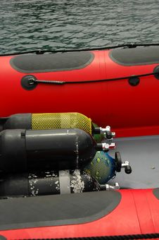 Oxygen Tanks On A Boat Royalty Free Stock Photo Oxygen Tanks On A Boat Royalty Free Stock Photo