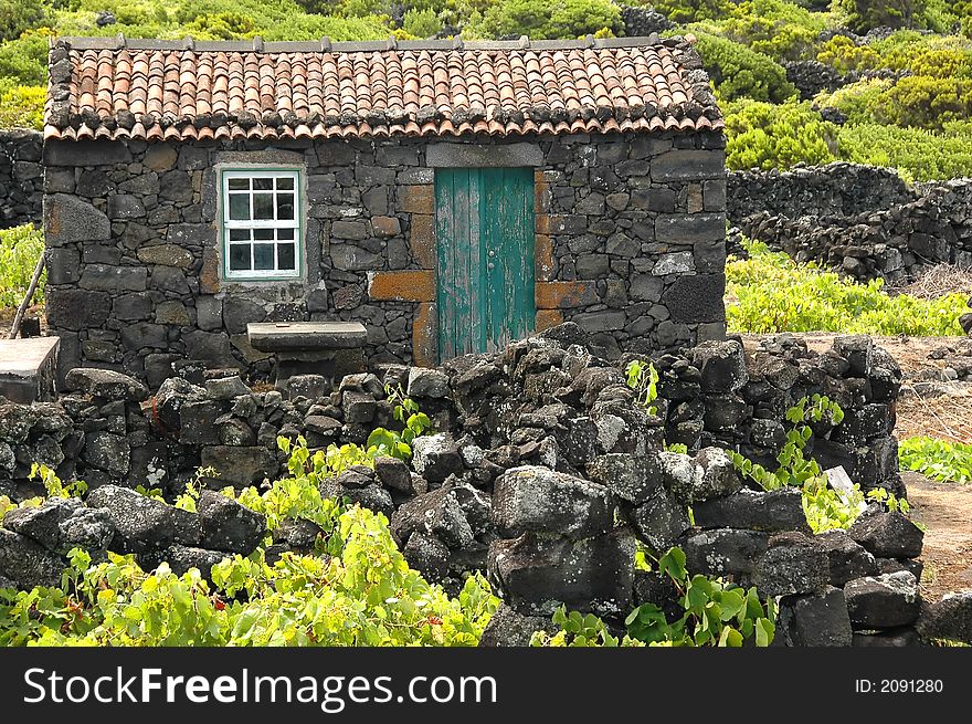 Old Azores home or cottage built of stone. Old Azores home or cottage built of stone