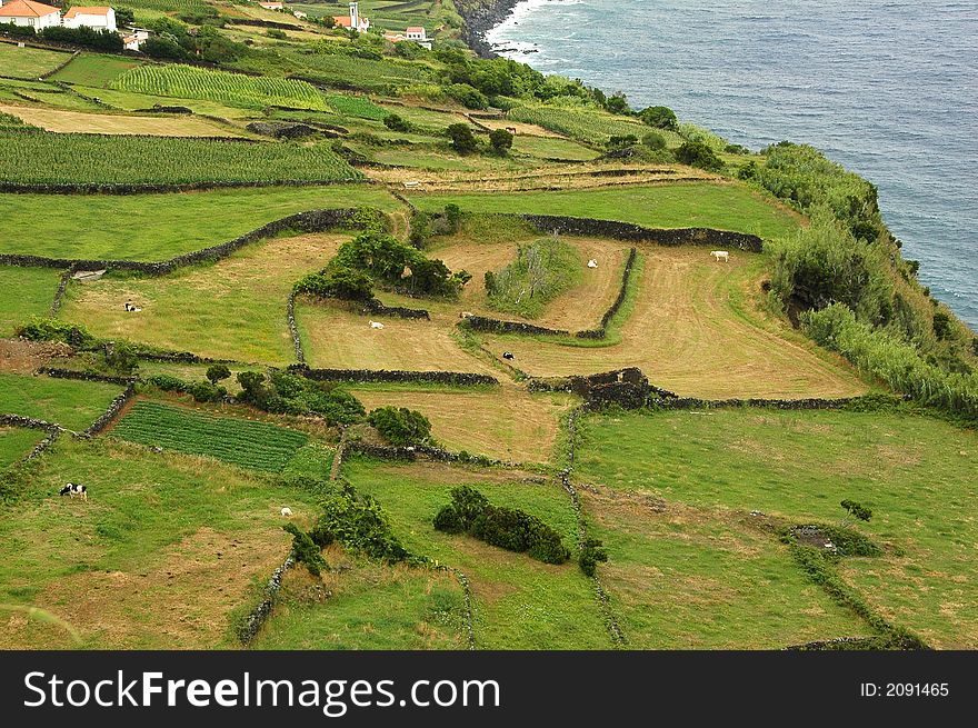 Azores Island landscape beside the ocean