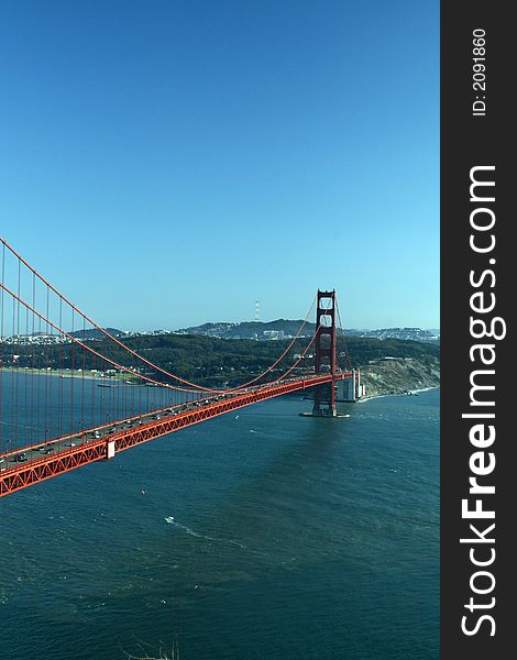Aerial shot of the Golden Gate Bridge