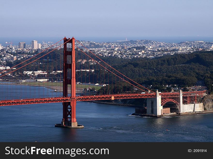 View of the Golden Gate Bridge, San Diego, San Francisco Bay