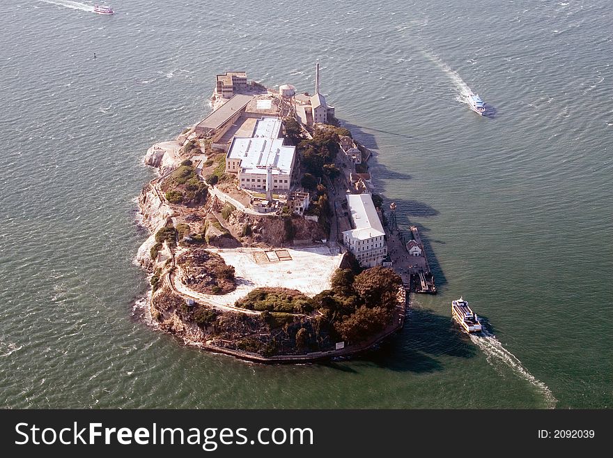 Aerial view of Alcatraz - Bay Area, San Francisco