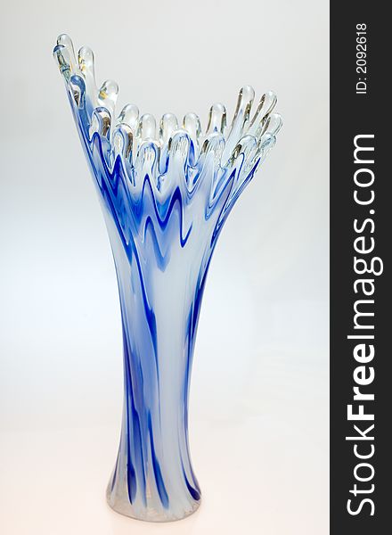 Decorative glass vase on a white background