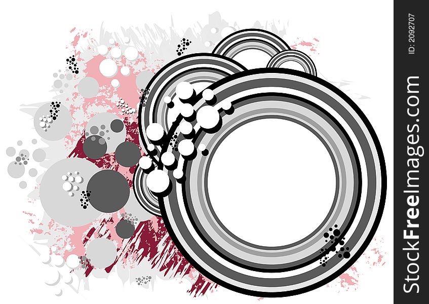 A vector generated background with circles and a frame with space for text. A vector generated background with circles and a frame with space for text