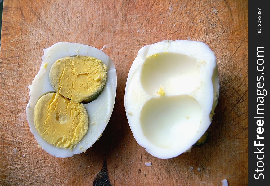 Egg with a two yolks. Egg with a two yolks