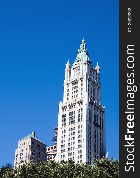 Skyscraper against a blue sky