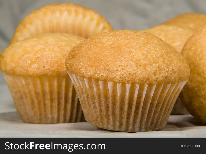 Stack of muffins straight from the oven