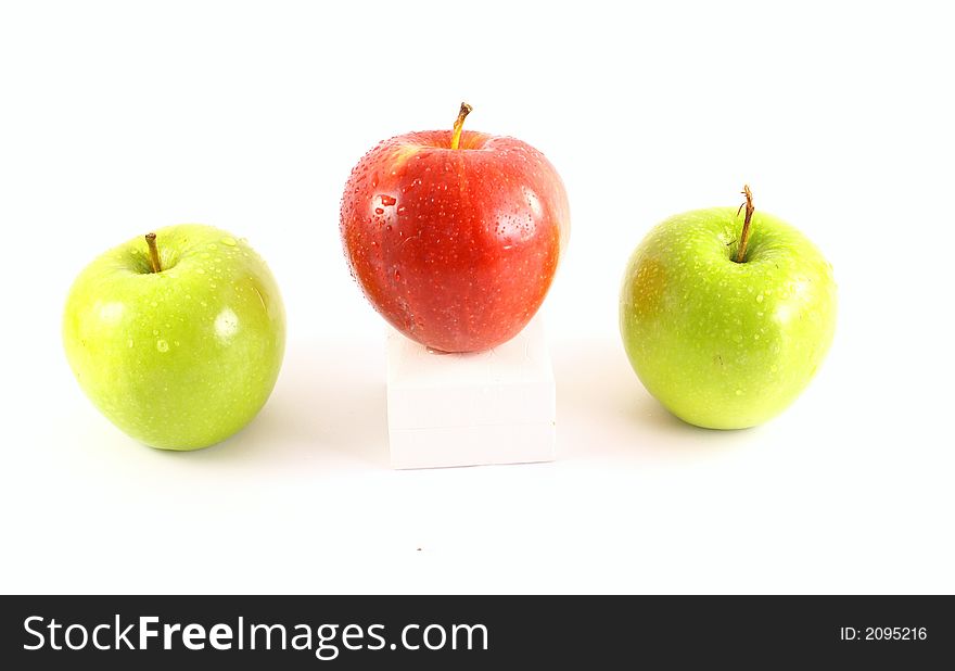 Photo of grannysmith green and gala apple. Photo of grannysmith green and gala apple