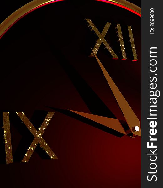 Image on which is seen fragment hours and Roman numerals. Image on which is seen fragment hours and Roman numerals