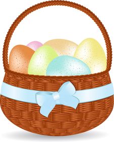 Basket Of Speckled Easter Eggs Royalty Free Stock Images Basket Of Speckled Easter Eggs Royalty Free Stock Images