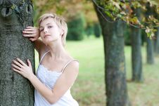 Outdoors Portrait Of Happy Young Woman Stock Photo Outdoors Portrait Of Happy Young Woman Stock Photo