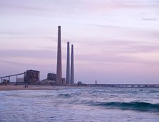 Electricity Power Plant By The Sea Royalty Free Stock Images Electricity Power Plant By The Sea Royalty Free Stock Images