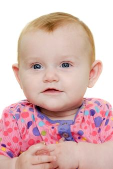 Happy Baby On White Background Stock Photo