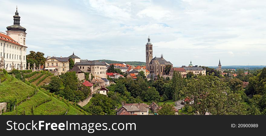 Panorama of Kutna Hora, city protected by UNESCO.