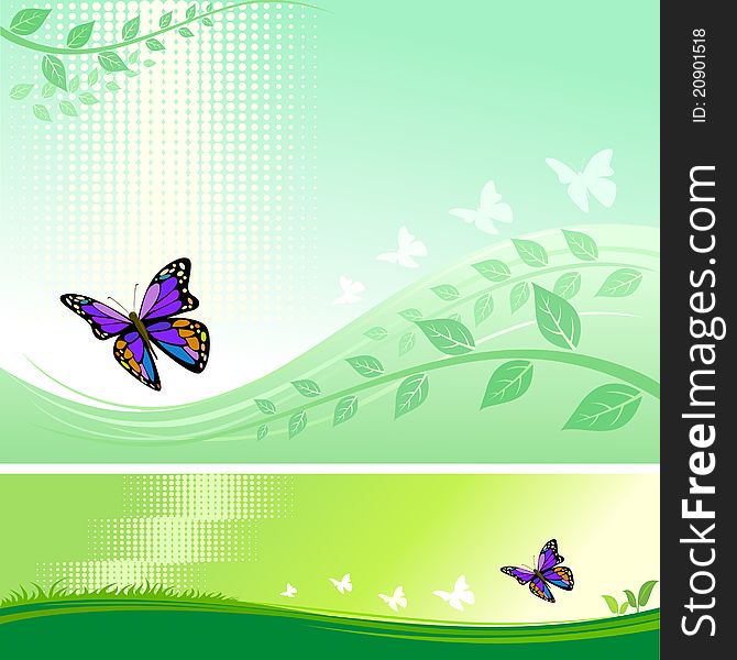 Multi-colored butterfly and techno background. Multi-colored butterfly and techno background