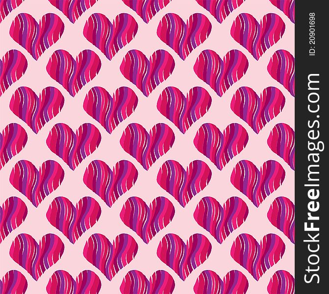 Pink Heart Seamless Pattern