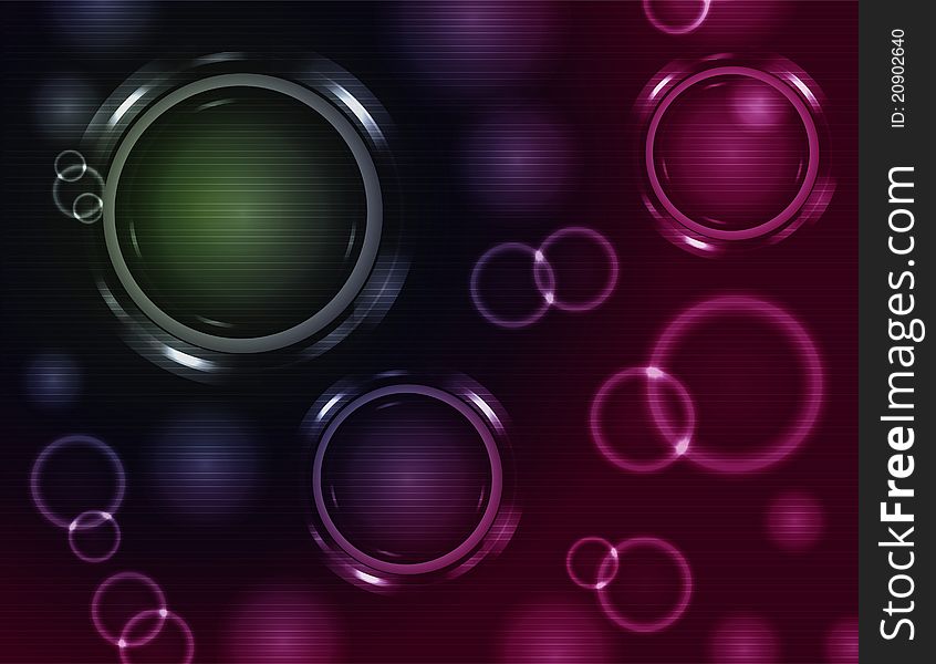 Abstract background with metallic circles and stripes. Abstract background with metallic circles and stripes