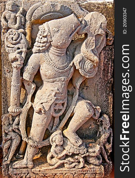 Sculpture from an old indian fort. Sculpture from an old indian fort