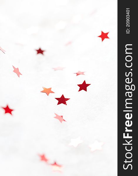 Christmas background with stars on white