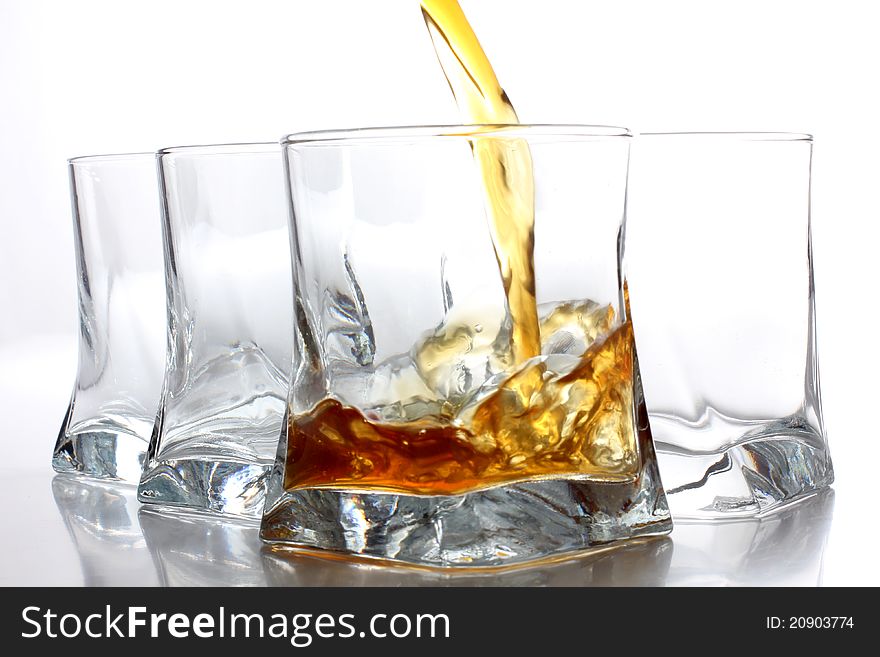 Color photo of a glass of whiskey. Color photo of a glass of whiskey