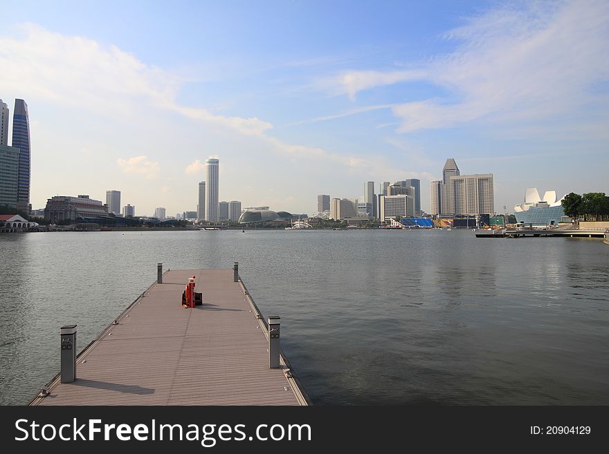 Pier port to city lake.