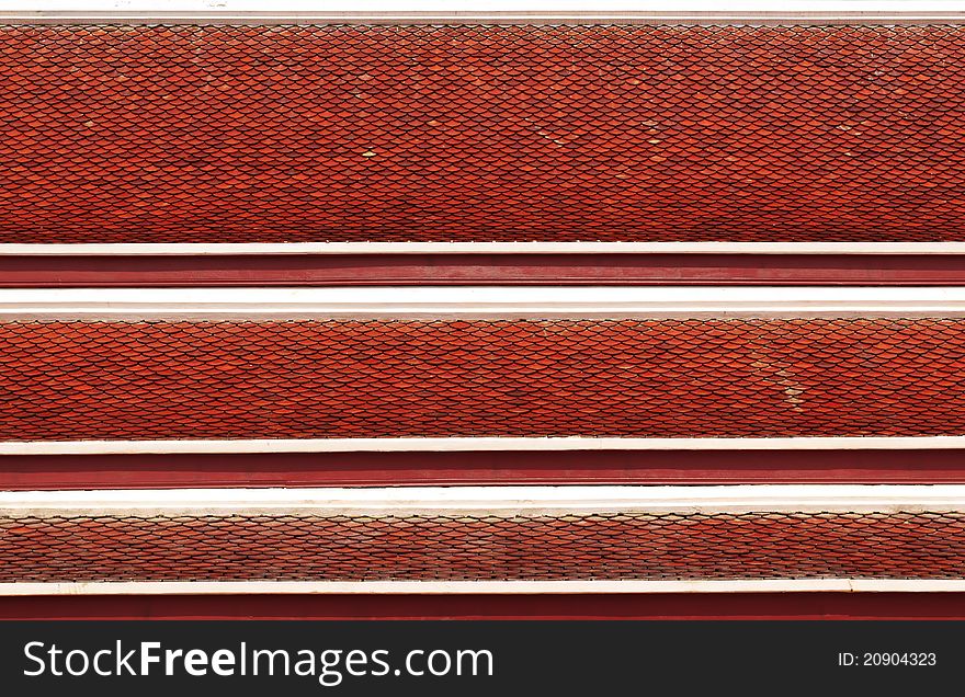 Close up of a stack of ceramic roof tiles on Chapel. Close up of a stack of ceramic roof tiles on Chapel.