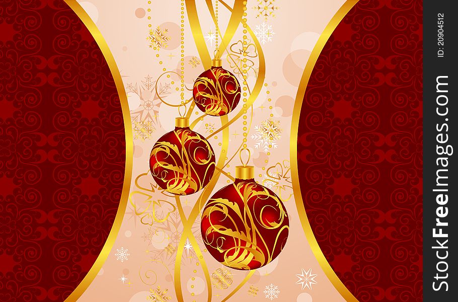 Christmas background with set balls