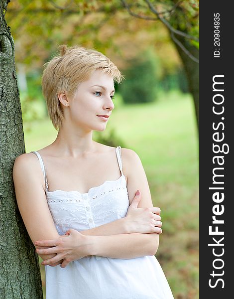 Outdoors Portrait Of Happy Young Woman