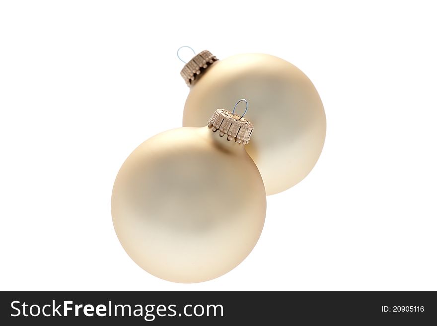 Traditional Christmas Balls On White Background