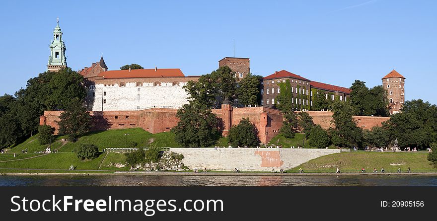 Panorama of historic royal Wawel Castle in Cracow, Poland. Panorama of historic royal Wawel Castle in Cracow, Poland