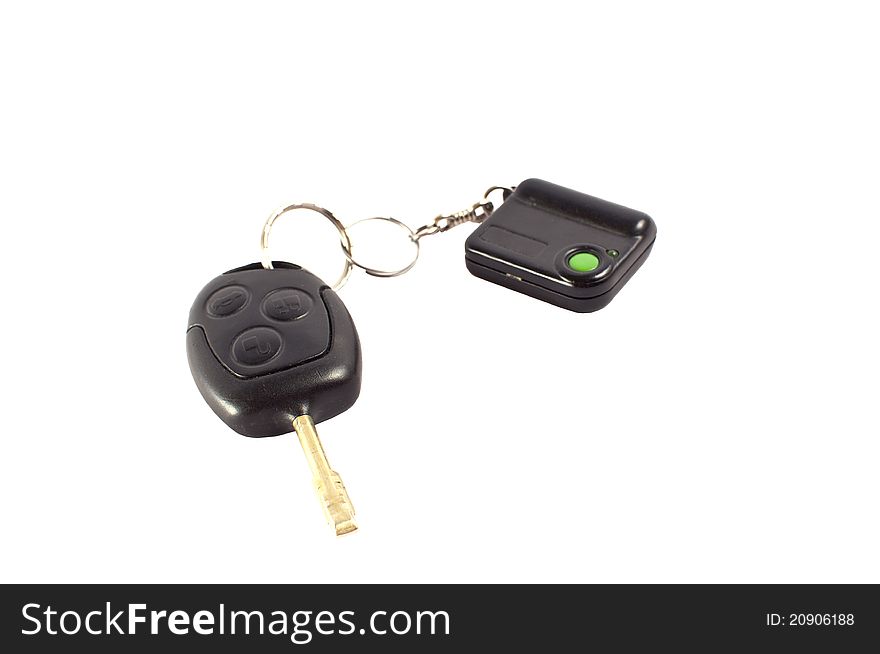 Car keys with remote isolated on white