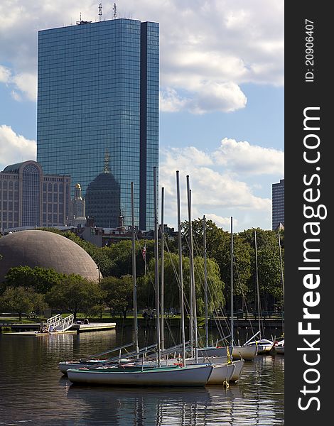 View of Boston in Massachusetts - USA by the Charles River.