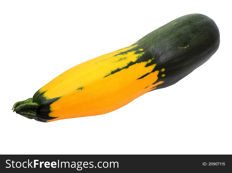 Yellow-green squash isolated on a white background. Yellow-green squash isolated on a white background
