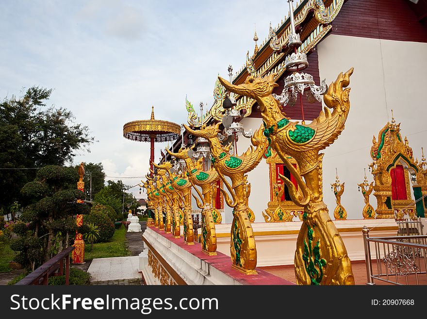 Swan Statue In Temple