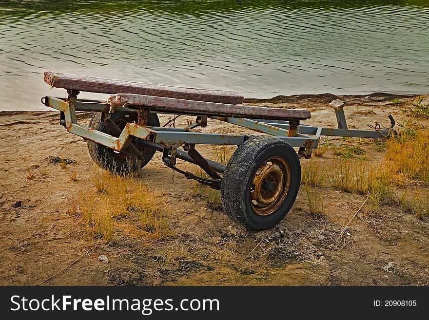 Old cart near the river