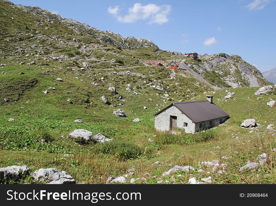 Isolated house in a mountain