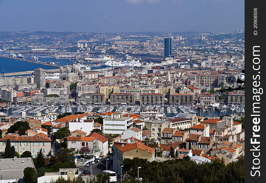 A View On Marseilles City In France
