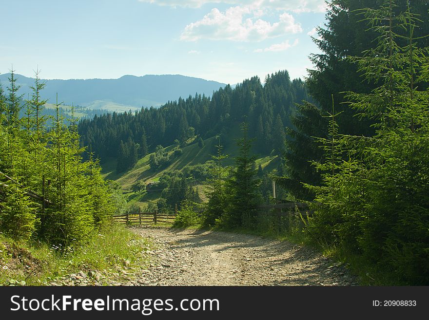 A landscape of the Carpathian Mountains. A landscape of the Carpathian Mountains