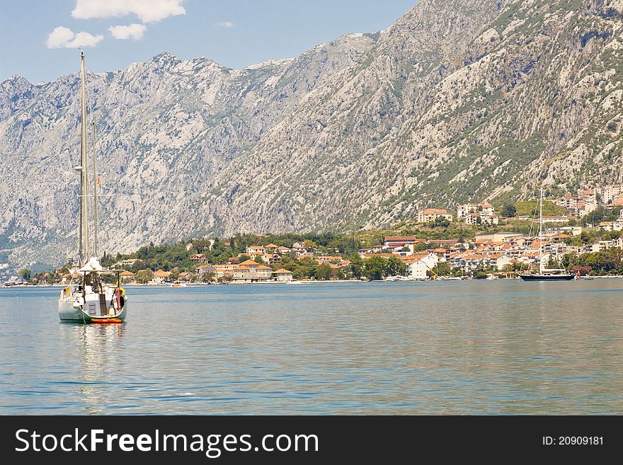 Beauty sea, bay of Kotor, summer day. Montenegro. Beauty sea, bay of Kotor, summer day. Montenegro