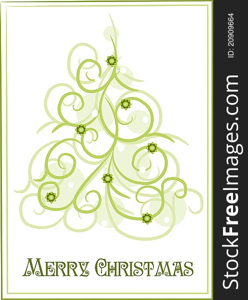 Green and pattern christmas tree, beauty illustration -. Green and pattern christmas tree, beauty illustration -