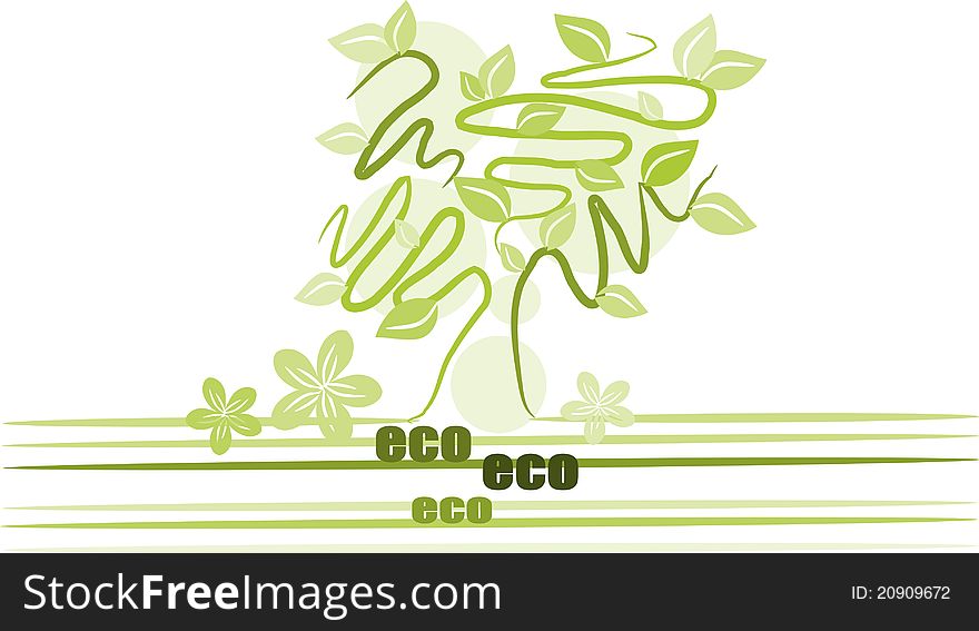 Green pattern tree. Ecology illustration - Vector. Green pattern tree. Ecology illustration - Vector