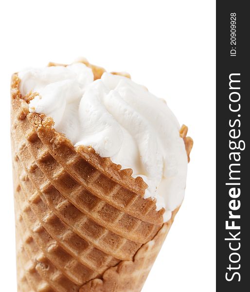 Ice-cream in a cone isolated over white background