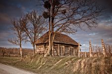 Authentic Croatian Wooden Cottage - Wine Cellar Stock Image Authentic Croatian Wooden Cottage - Wine Cellar Stock Image